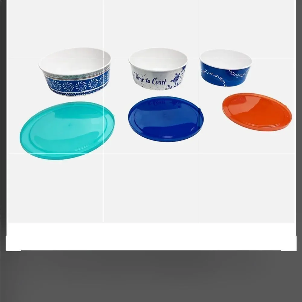 NWT in Box 6 Pc 3 Stacking Food Big Container Melamine Set Celebrate Together